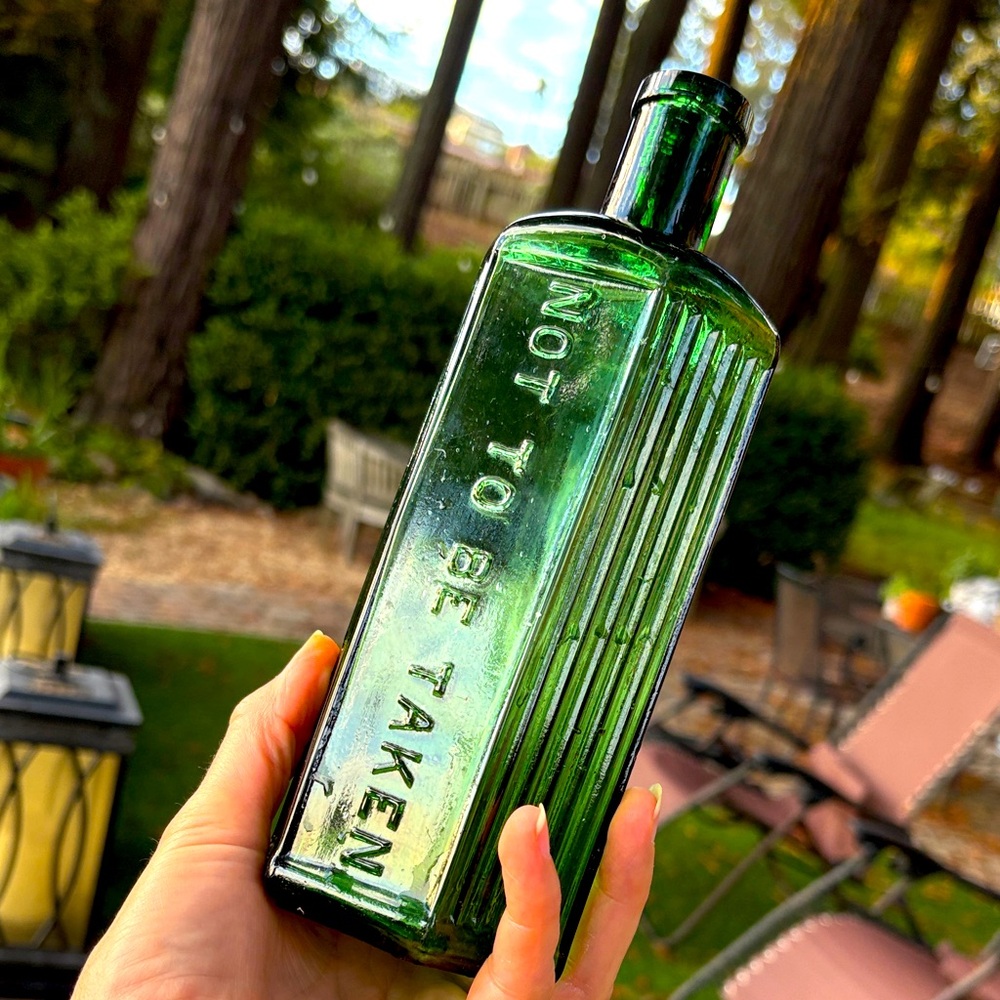 Vintage Poison “NOT TO BE TAKEN” Green Glass Bottle